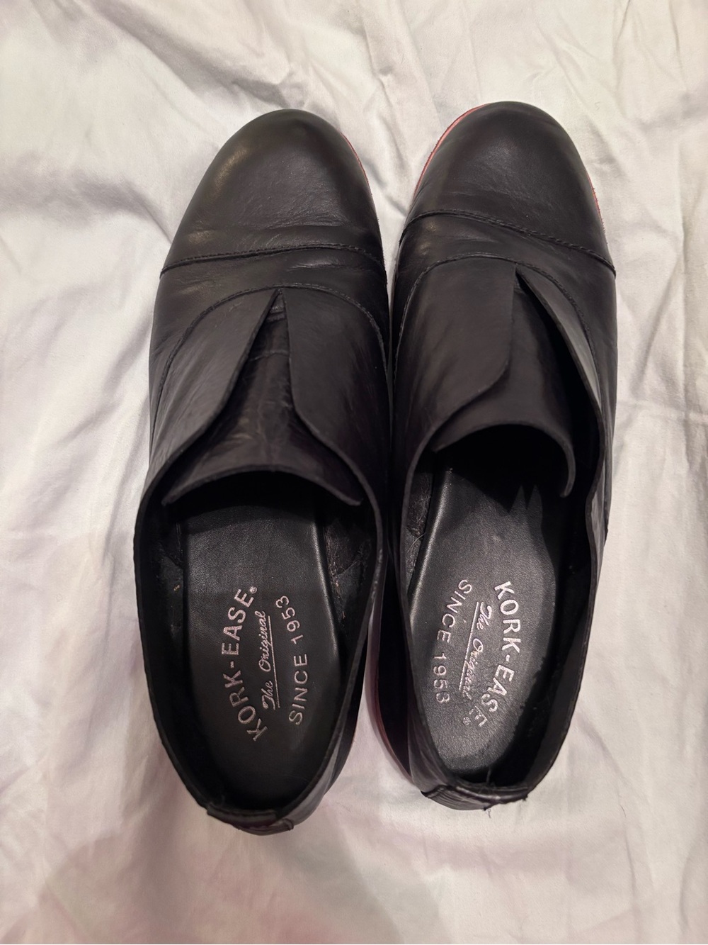 Kork-Ease Women’s Black Leather Slip-On Loafers